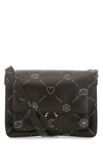 Marni Woman Printed Leather Medium Trunk Soft Crossbody Bag
