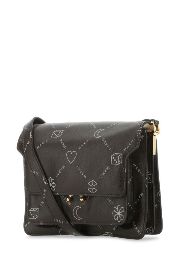 Marni Woman Printed Leather Medium Trunk Soft Crossbody Bag