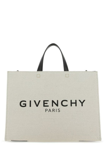 Givenchy Woman Ivory Canvas Medium G Shopping Bag