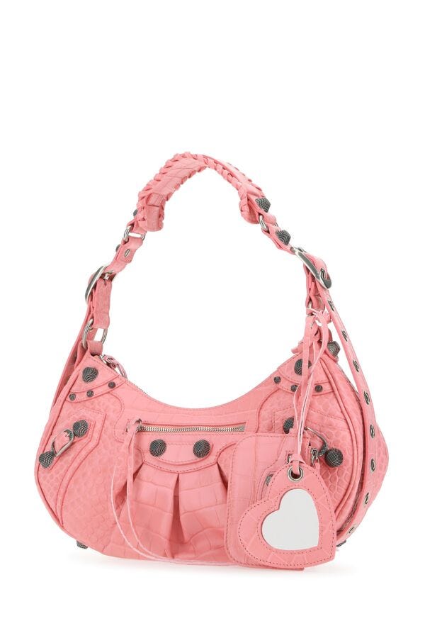 Balenciaga Woman Pink Leather Le Cagole S Shoulder Bag