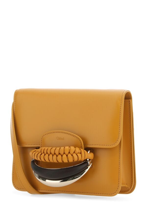 Chloe Woman Mustard Leather Kattie Clutch