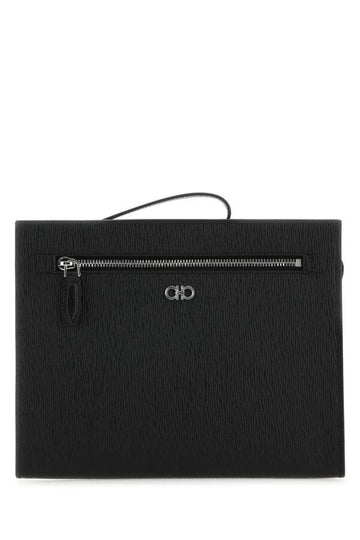 Salvatore Ferragamo Man Black Leather Clutch