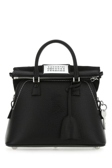 Maison Margiela Woman Black Leather Mini 5Ac Handbag