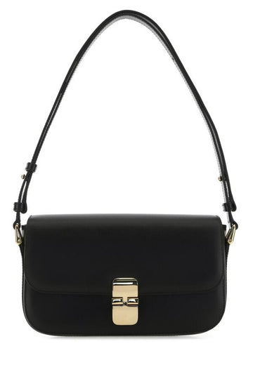 A.P.C. Woman Black Leather Grace Shoulder Bag