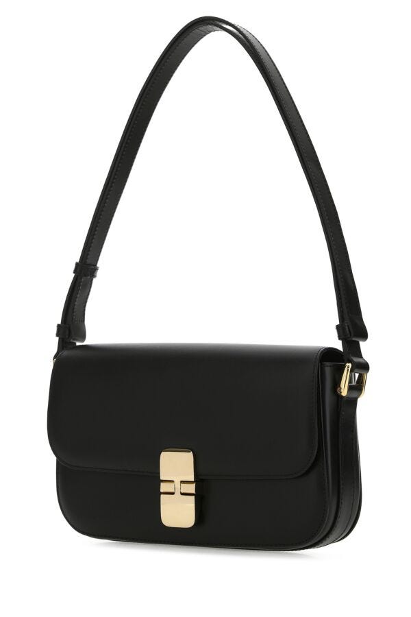 A.P.C. Woman Black Leather Grace Shoulder Bag