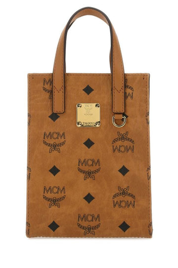 Mcm Unisex Printed Fabric Handbag