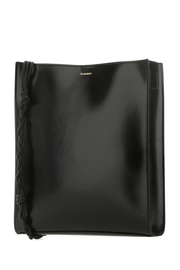 Jil Sander Woman Black Leather Large Tangle Shoulder Bag