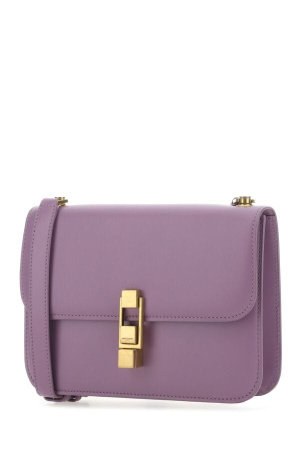 Saint Laurent Woman Purple Leather Le Carre Shoulder Bag