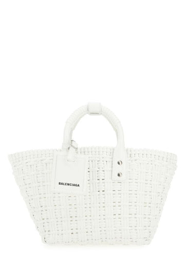 Balenciaga Woman White Synthetic Leather Bistro Xs Handbag