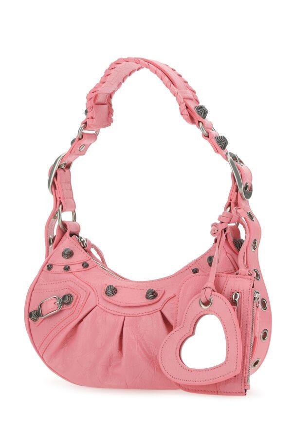 Balenciaga Woman Pink Nappa Leather Le Cagole Xs Shoulder Bag