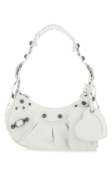 Balenciaga Woman Chalk Nappa Leather Le Cagole Xs Shoulder Bag