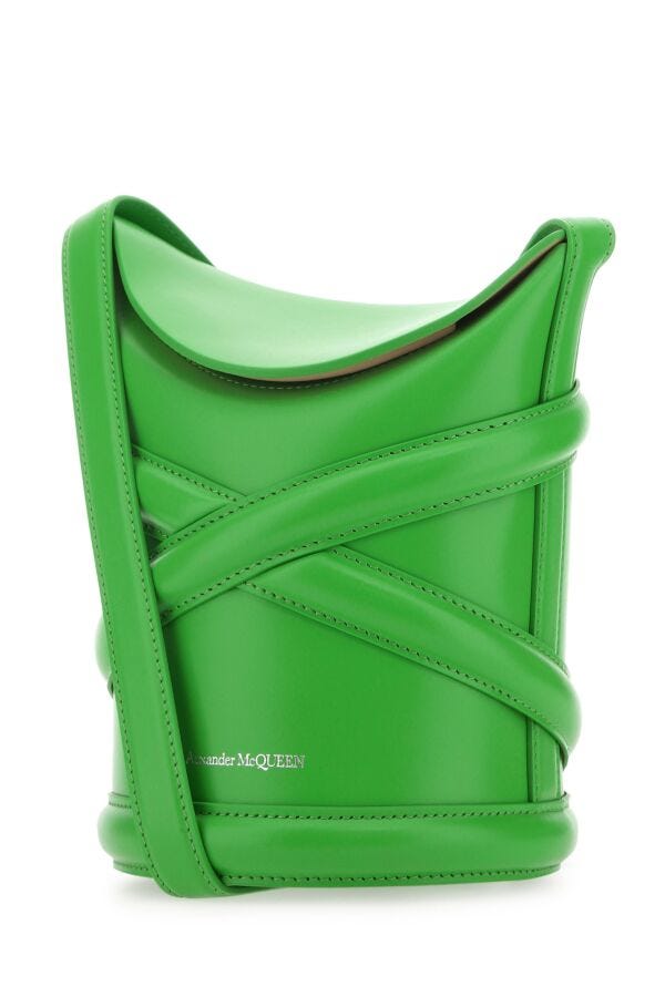 Alexander Mcqueen Woman Grass Green The Curve Bucket Hat