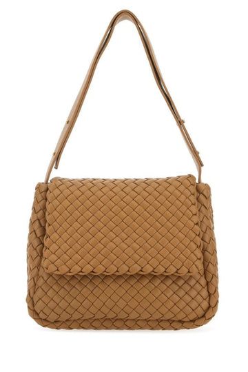 Bottega Veneta Woman Camel Leather Cobble Shoulder Bag