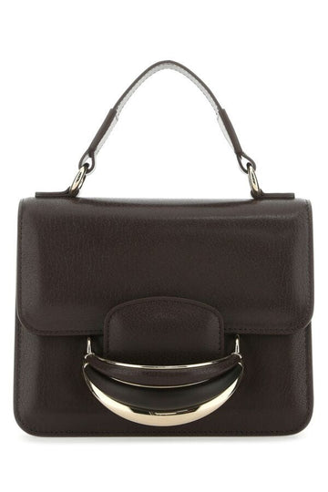 Chloe Woman Dark Brown Leather Small Kattie Handbag