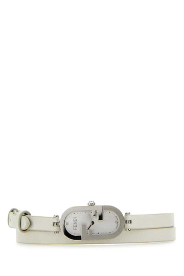 FENDI Elegant Leather O Lock Vertical Watch for Women