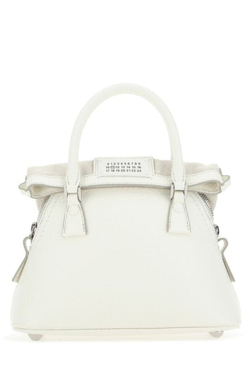Maison Margiela Woman Ivory Leather Micro 5Ac Handbag