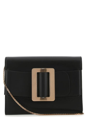 Boyy Woman Black Leather Buckle Clutch