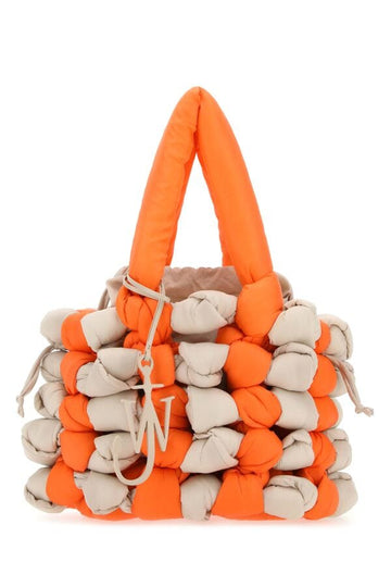Jw Anderson Woman Two-Tone Fabric Knitted Handbag