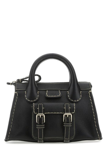 Chloe Woman Black Leather Mini Edith Handbag