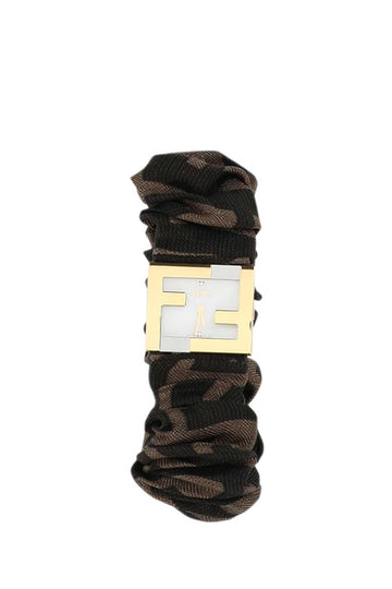 FENDI Mini Embroidered Nylon Baguette Watch