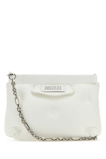 Maison Margiela Woman White Nappa Leather Mini Slam Red Carpet Clutch