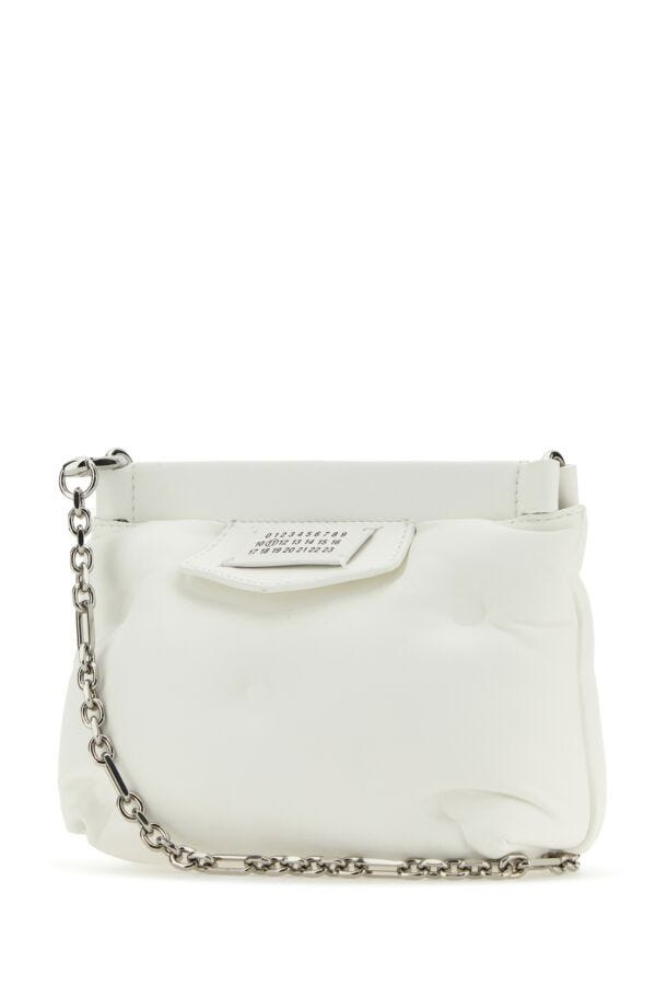 Maison Margiela Woman White Nappa Leather Mini Slam Red Carpet Clutch