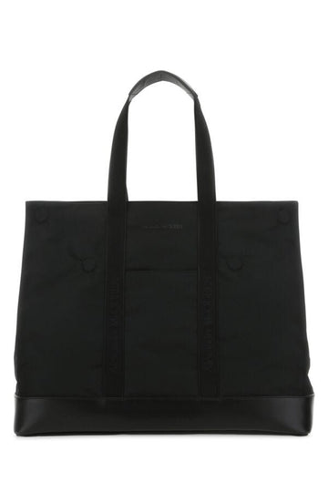 Alexander Mcqueen Man Black Fabric Shopping Bag