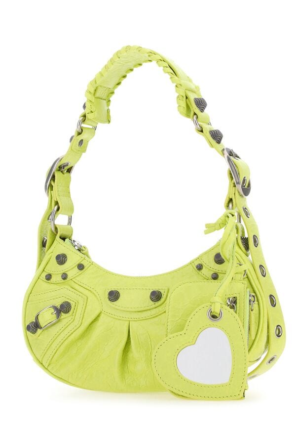 Balenciaga Woman Yellow Nappa Leather Le Cagole Xs Shoulder Bag