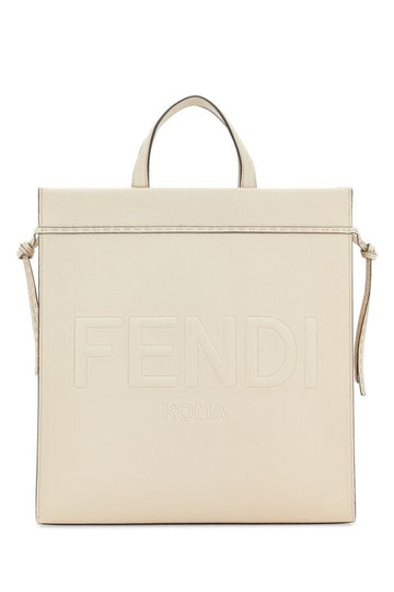 Fendi Man Ivory Medium Go To Shopper Shopping Bag