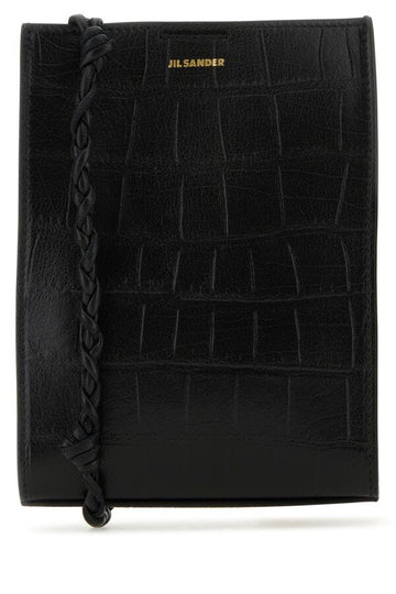 Jil Sander Woman Black Leather Small Tangle Shoulder Bag
