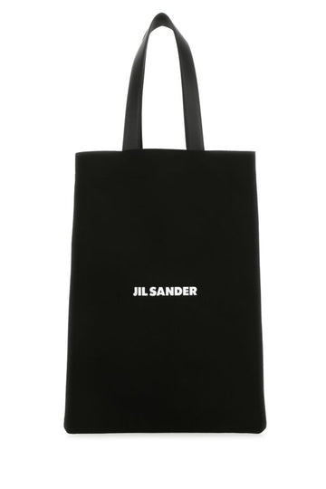 Jil Sander Woman Black Canvas Shopping Bag