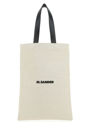 Jil Sander Woman Sand Canvas Shopping Bag