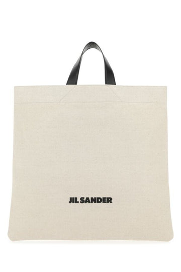 Jil Sander Woman Sand Canvas Shopping Bag