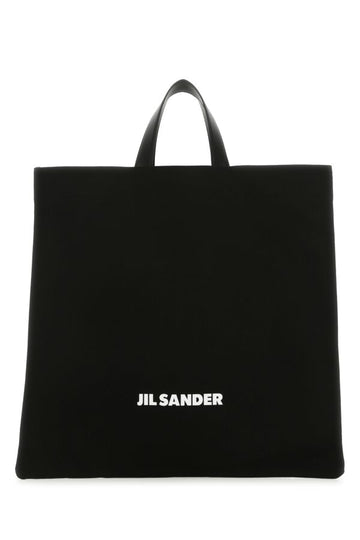 Jil Sander Woman Black Canvas Shopping Bag