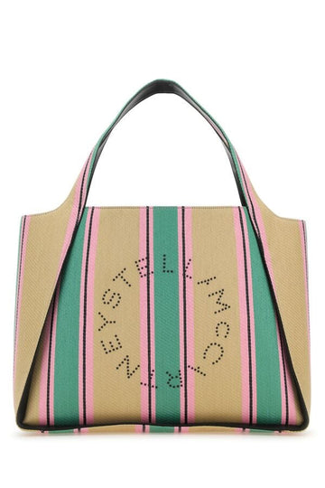 Stella Mccartney Woman Embroidered Raffia Stella Logo Shopping Bag