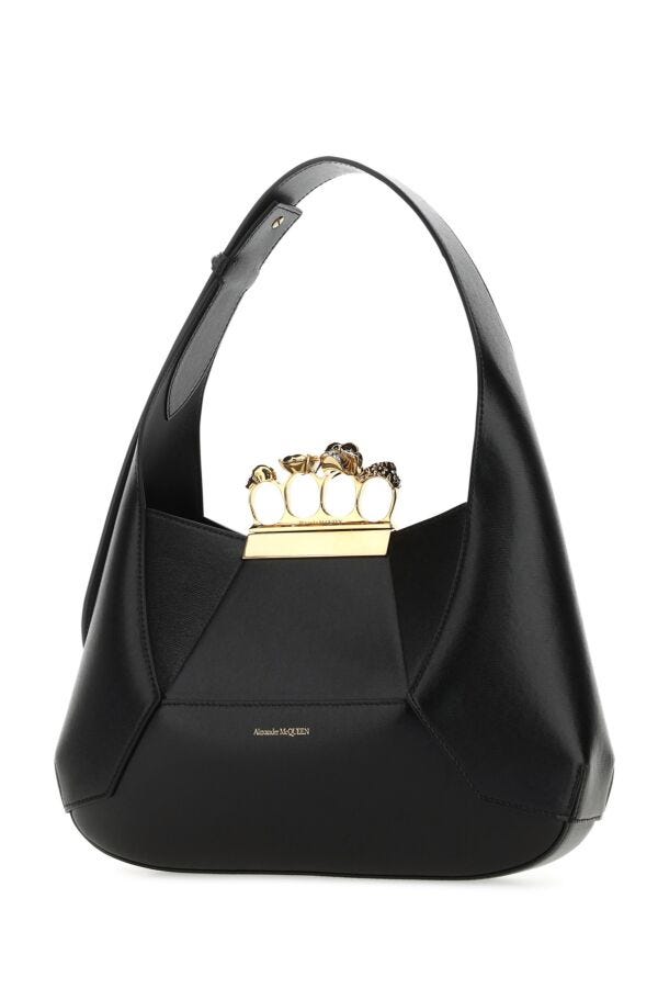 Alexander Mcqueen Woman Black Leather Handbag