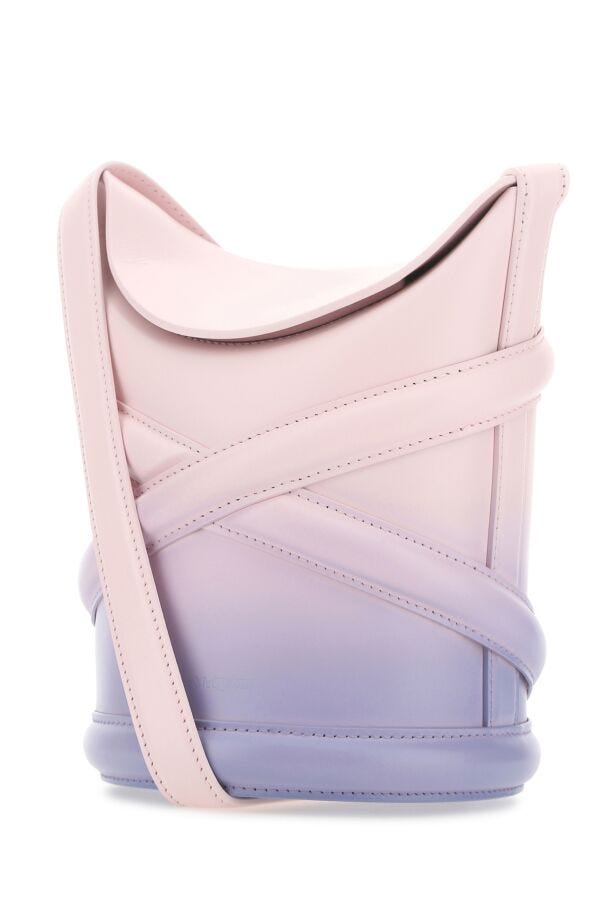 Alexander Mcqueen Woman Two-Tone Leather The Curve Bucket Bag