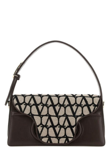 Valentino Garavani Woman Toile Iconographe And Leather Le Grand Deuxieme Shoulder Bag