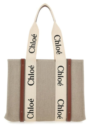 Chloe Woman Multicolor Canvas Medium Woody Shopping Bag