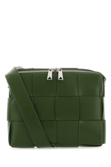 Bottega Veneta Man Olive Green Leather Cassette Camera Crossbody Bag