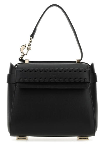 Chloe Woman Black Leather Small Nacha Handbag