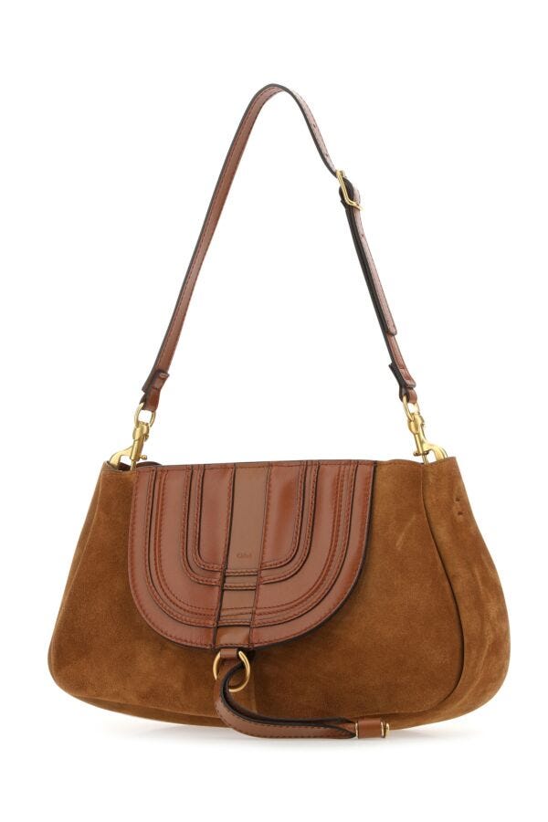 Chloe Woman Brown Suede Marcie Clutch