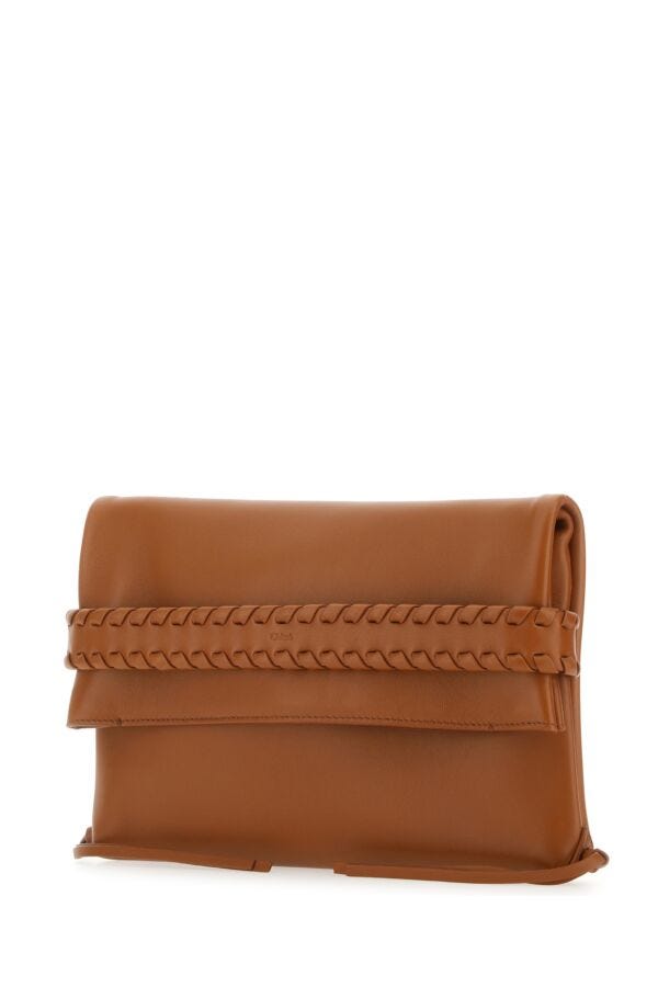 Chloe Woman Caramel Leather Mony Clutch