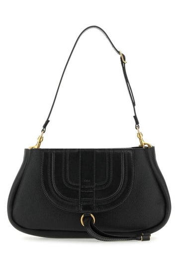 Chloe Woman Black Leather Marcie Clutch