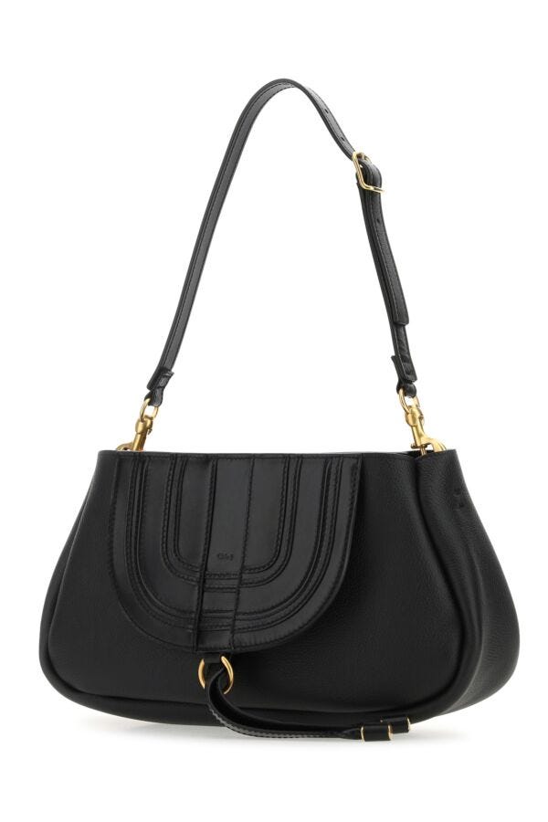 Chloe Woman Black Leather Marcie Clutch