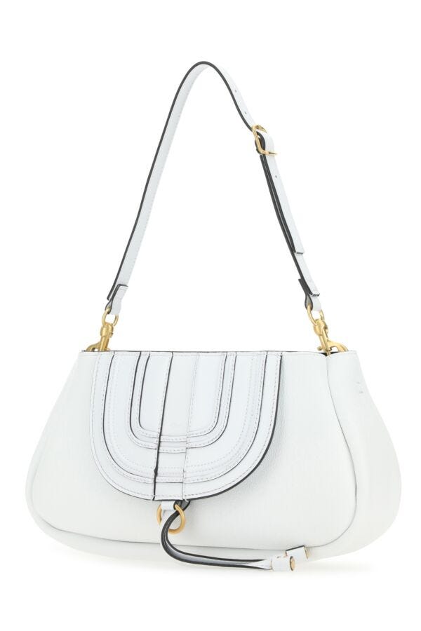 Chloe Woman Chalk Leather Marcie Clutch