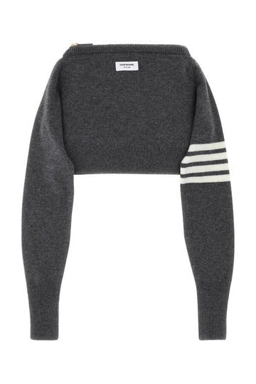 Thom Browne Unisex Melange Grey Wool Clutch