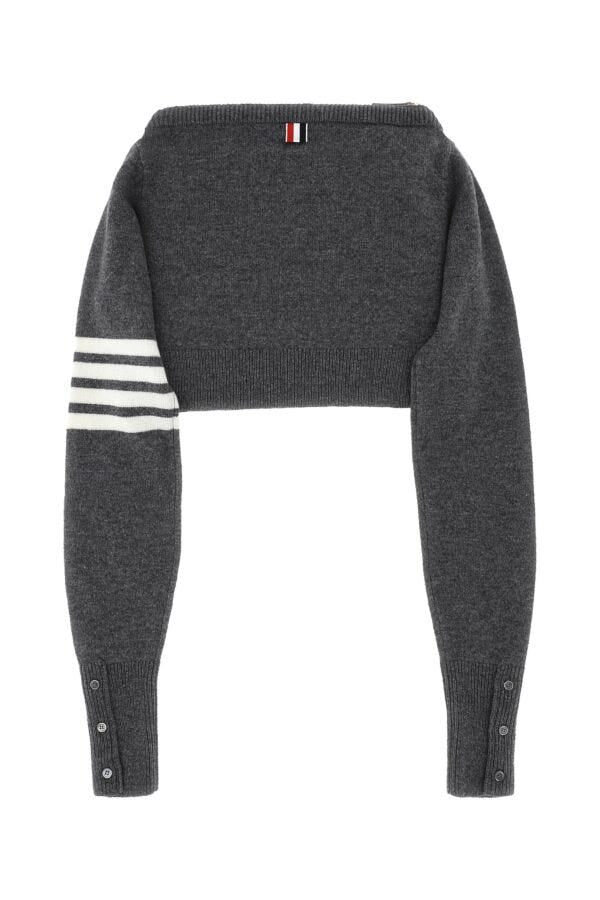Thom Browne Unisex Melange Grey Wool Clutch