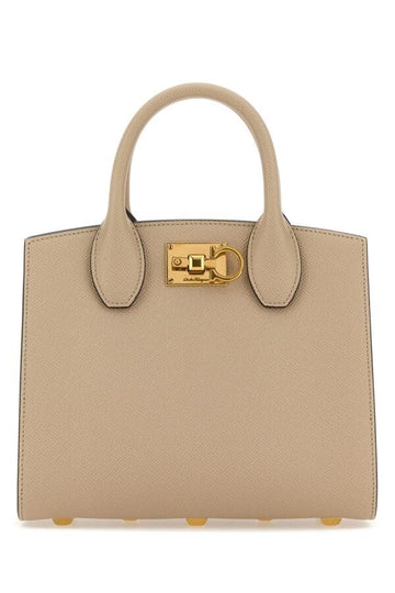 Salvatore Ferragamo Woman Cappuccino Leather Small Studio Box Handbag