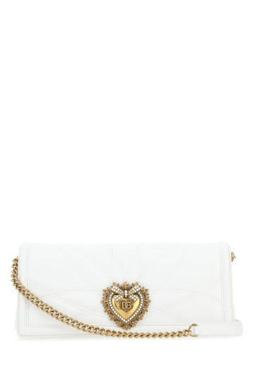 Dolce & Gabbana Woman White Nappa Leather Devotion Shoulder Bag